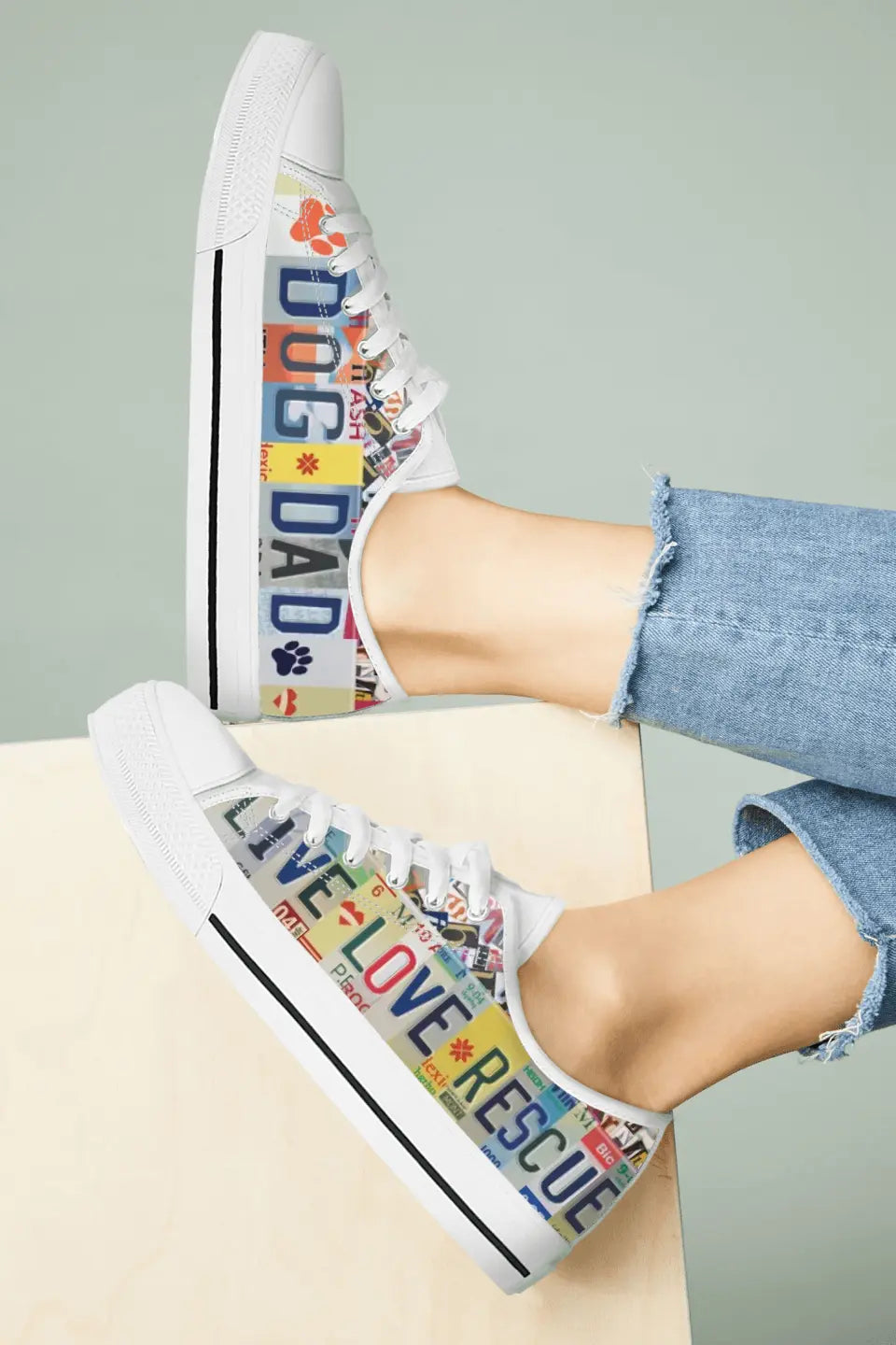 Custom Dog Dad Sneakers - Gift Idea For Dog Lover - Live Love Rescue