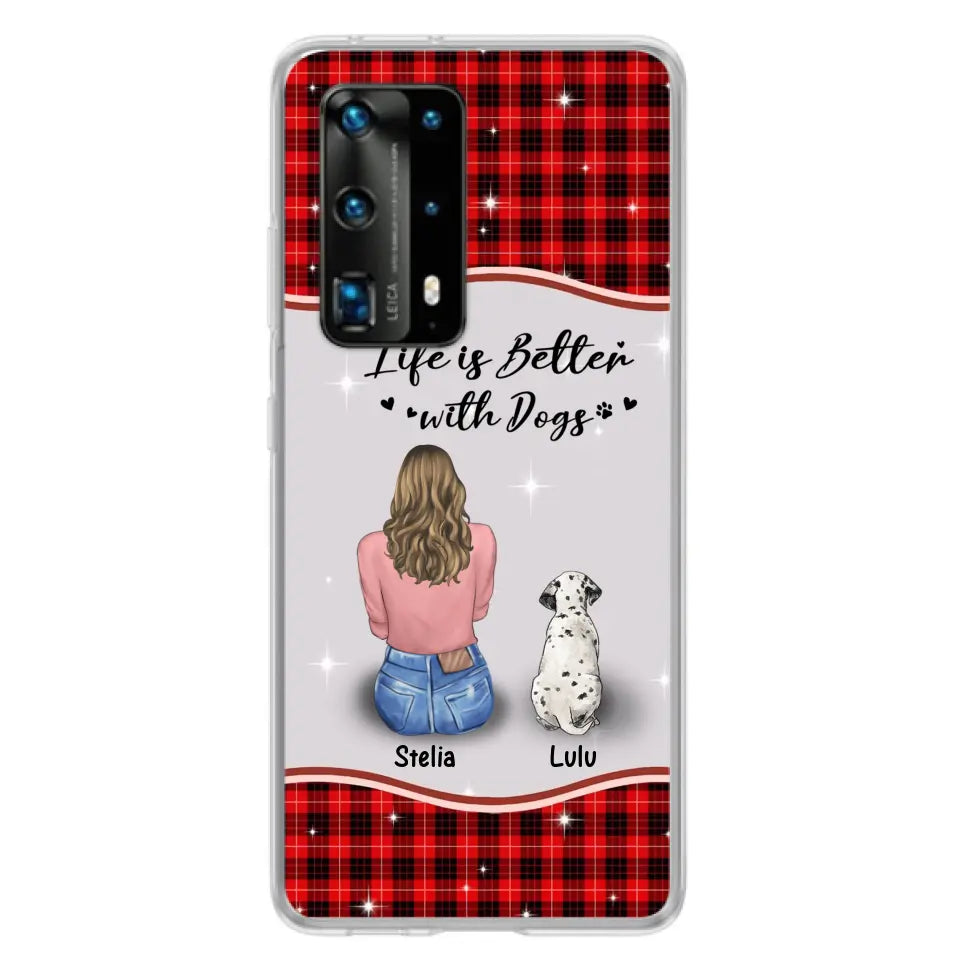 Personalized Dog Mom Phone Case - Up to 5 Dogs -Gift Idea For Dog Owners - Life Is Better With Dogs - Case For Oppo/Xiaomi/Huawei