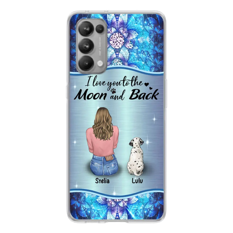 Personalized Dog Mom Phone Case - Up to 4 Dogs -Gift Idea For Dog Owners - I Love You To The Moon And Back - Case For Oppo/Xiaomi/Huawei