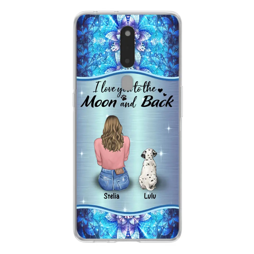 Personalized Dog Mom Phone Case - Up to 4 Dogs -Gift Idea For Dog Owners - I Love You To The Moon And Back - Case For Oppo/Xiaomi/Huawei