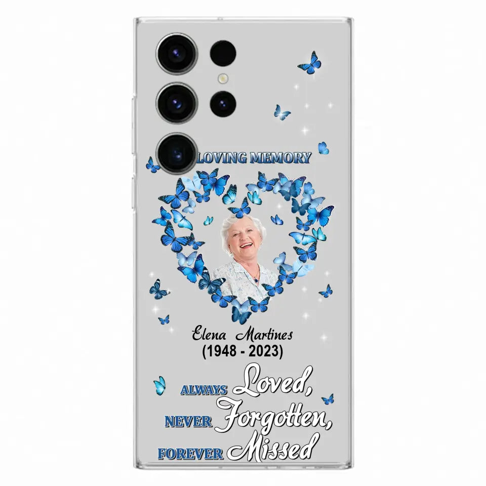 Personalized Memorial Phone Case - Upload Photo - Memorial Gift Idea For Family Member - Always Loved Never Forgotten Forever Missed  - Case For iPhone/Samsung