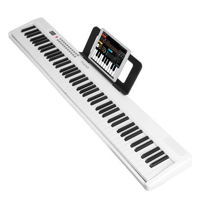 Folding Piano Keyboard 88 Keys Rechargeable Full Size Semi Weighted Piano Digital ElectronicÊPiano with LCD Screen Carry Bag Mic Sheet Music Stand Sti