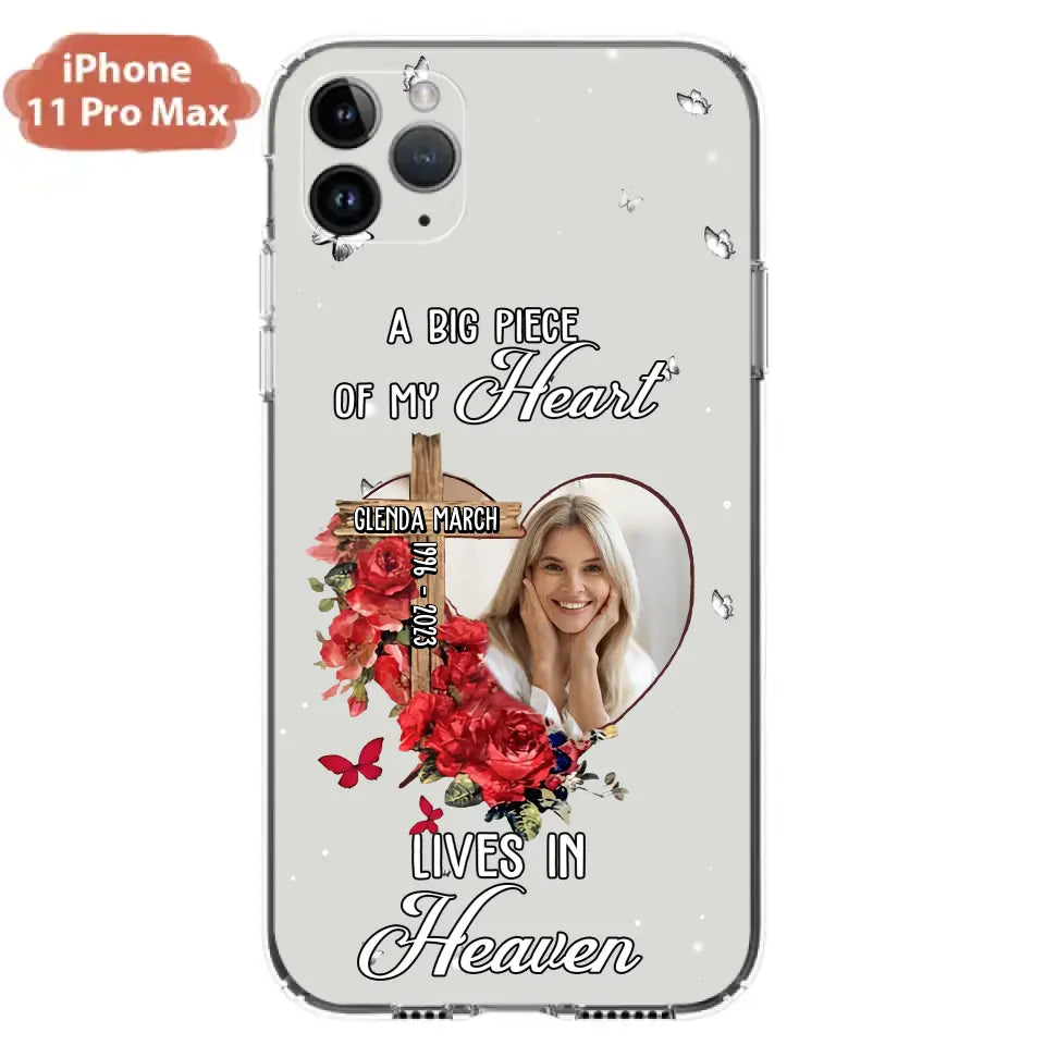 Custom Personalized Memorial Phone Case - Memorial Gift Idea For Family - Case For iPhone/Samsung - The Moment Your Heart Stopped Mine Changed Forever