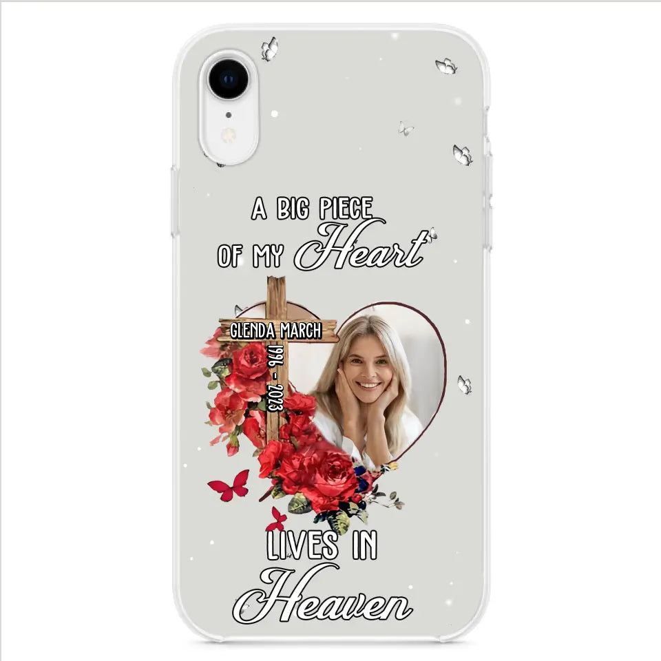 Custom Personalized Memorial Phone Case - Memorial Gift Idea For Family - Case For iPhone/Samsung - The Moment Your Heart Stopped Mine Changed Forever