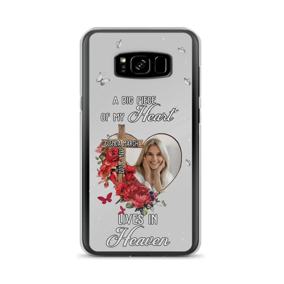 Custom Personalized Memorial Phone Case - Memorial Gift Idea For Family - Case For iPhone/Samsung - The Moment Your Heart Stopped Mine Changed Forever