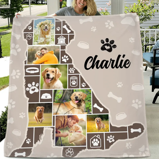 Personalized Dog Photo Fleece Throw Blanket & Quilt - Upload Photo - Gift Idea for Dog Lovers