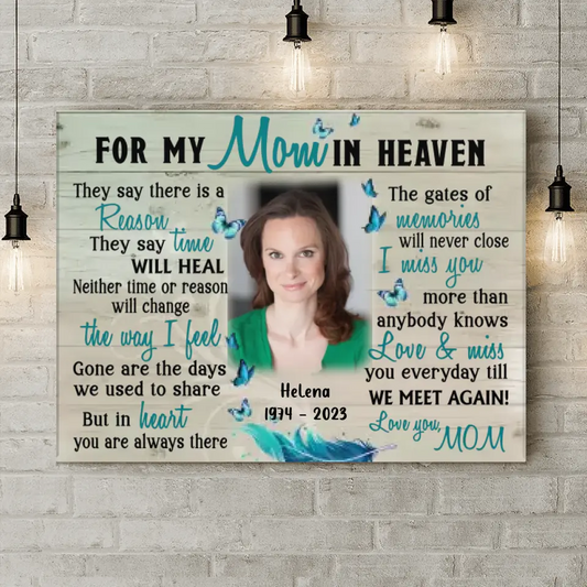 Custom Personalized Memorial Photo Horizontal Canvas - Memorial Gift Idea For Mother's Day - I Miss You More Than Anybody Knows