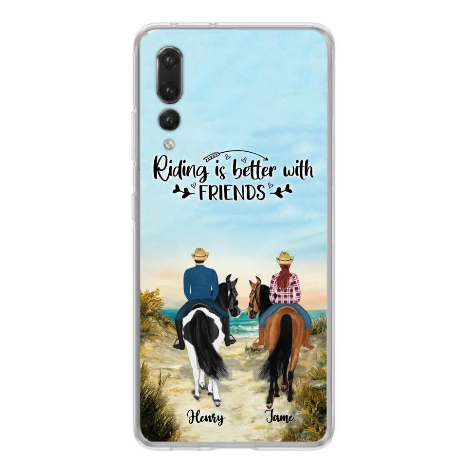 Personalized Friend Riding Horse Phone Case - Best Gift For Horse Lover - Riding Is Better With Friends - Case For Xiaomi, Oppo And Huawei