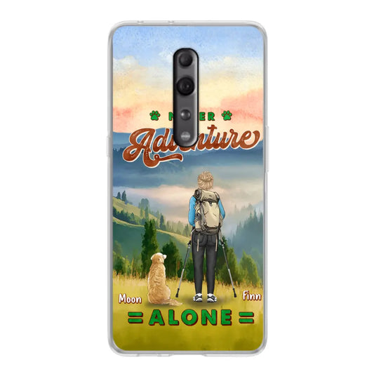 Personalized Solo Hiking With Dogs Phone Case - Woman/Man With Up to 4 Dogs - Gift Idea For Hiking Lovers - Cases For Oppo, Xiaomi And Huawei