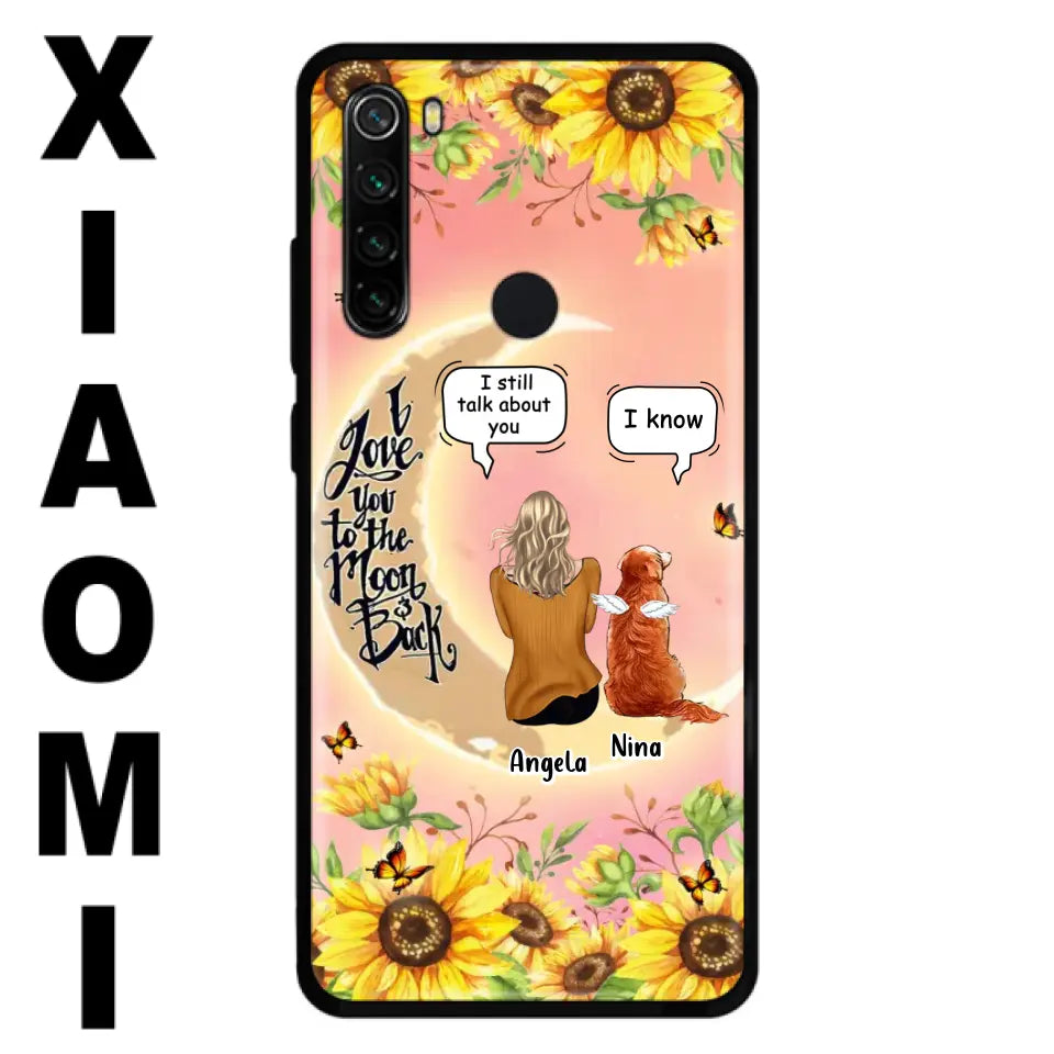 Custom Memorial Pet Sunflower Phone Case - Adult/Couple With Up to 4 Pets - Memorial Gift Idea For Dog/Cat Lovers - I Love You To The Moon & Back - Case For Xiaomi, Oppo And Huawei