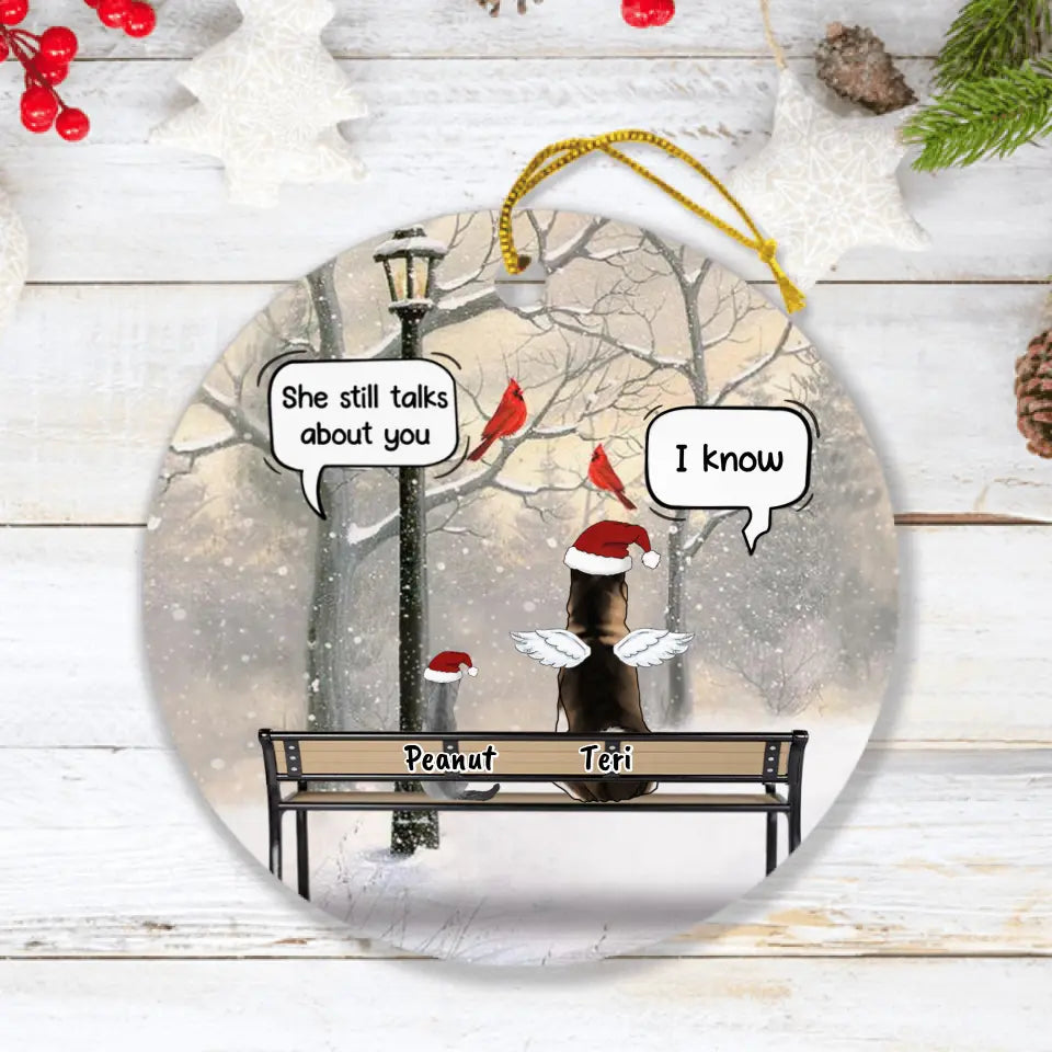Personalized Memorial Pets Conversation Ornament - Up to 6 Pets - Best Gift For Dog/Cat Lover