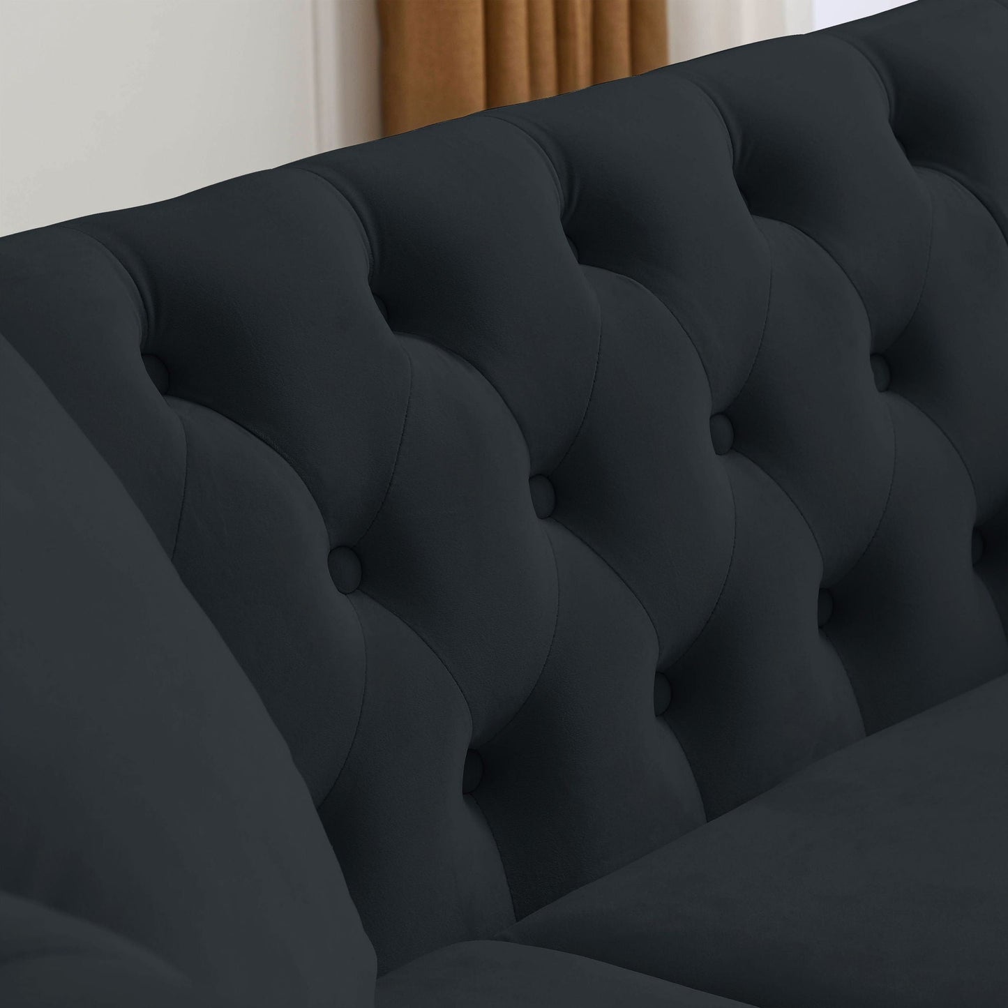 Chesterfield Sofa With Rolled Arms And Nailhead Trim