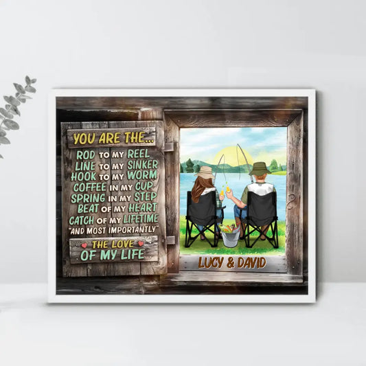 Personalized Fishing Couple Unframed Poster - Gift Idea for Couple - You Are The Rod To My Reel