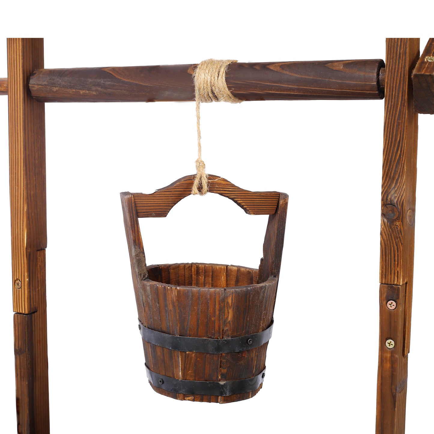 Rustic Wooden Wishing Well Planter