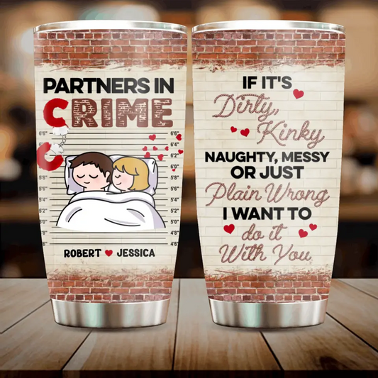 Personalized Couple Tumbler - Gift Idea For Couple/Him/Her - Partners In Crime