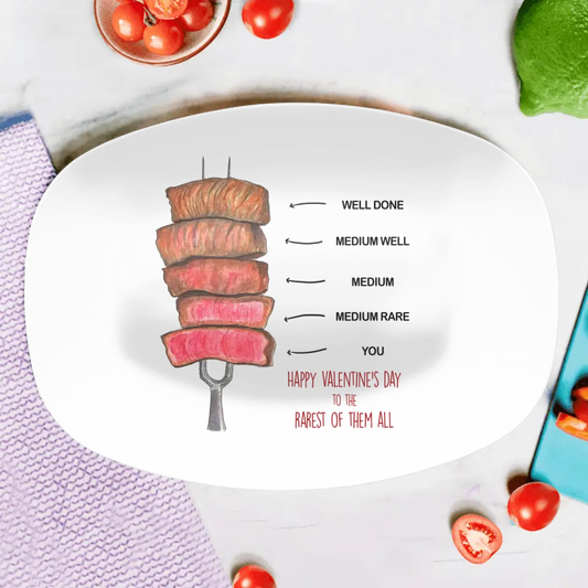 Happy Valentine's Day
To The
Rarest Of Them All Serving Platter - Gift Idea For Couple/Her/Him