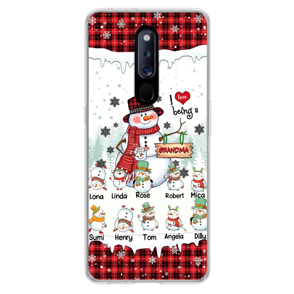 Personalized Snowman Christmas Grandma Phone Case - Christmas Gift Idea For Grandma - Up to 10 Kids - Case For Oppo/Xiaomi/Huawei