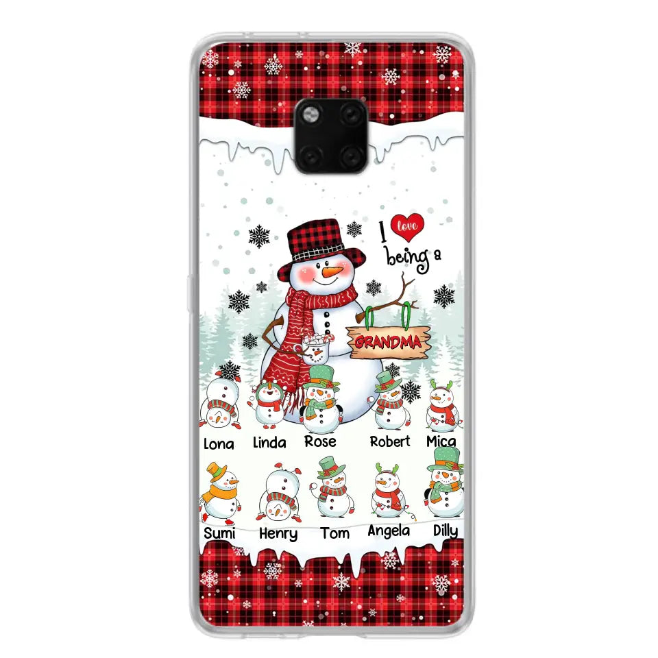 Personalized Snowman Christmas Grandma Phone Case - Christmas Gift Idea For Grandma - Up to 10 Kids - Case For Oppo/Xiaomi/Huawei