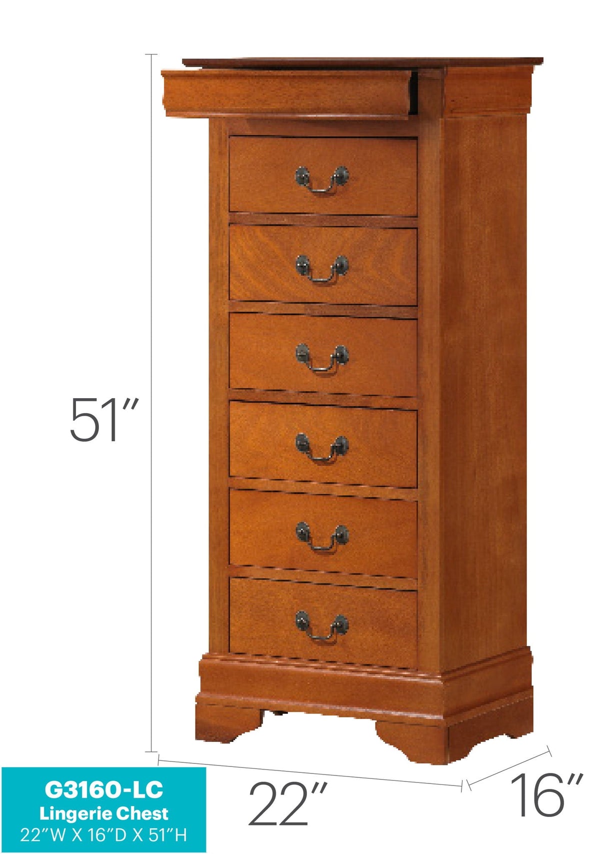 Traditional Style Lingerie Storage Chest Timeless