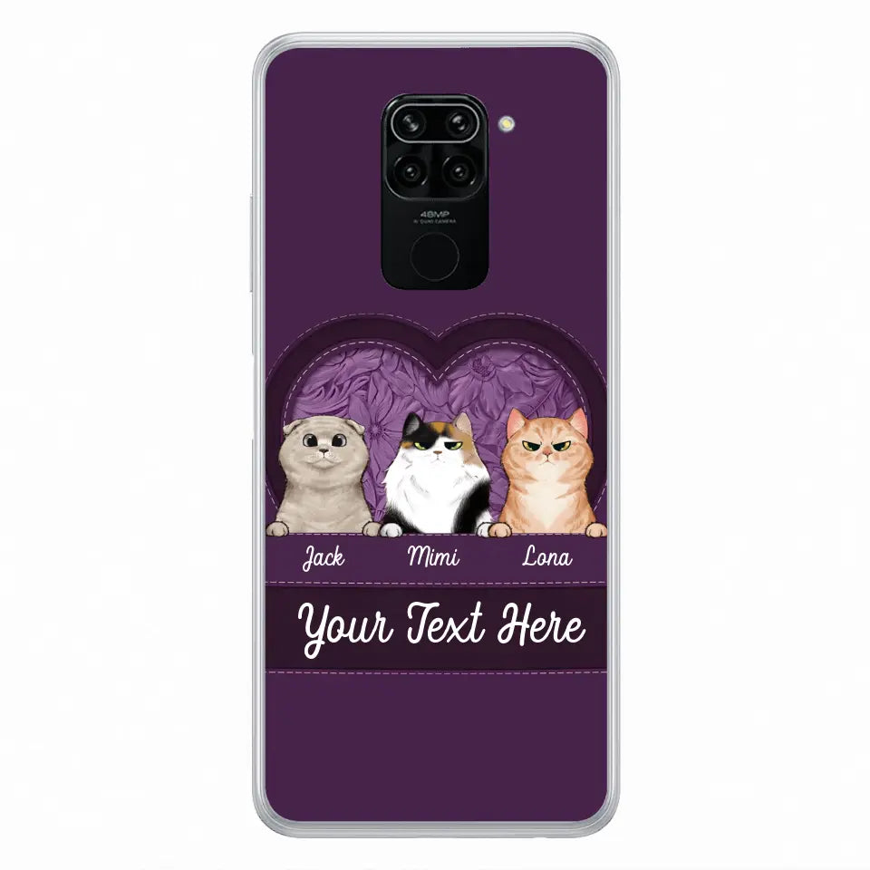 Custom Personalized Cat Phone Case For Oppo/Xiaomi/Huawei - Gift Idea For Cat Lovers- Up to 3 Cats - Cat In Heart