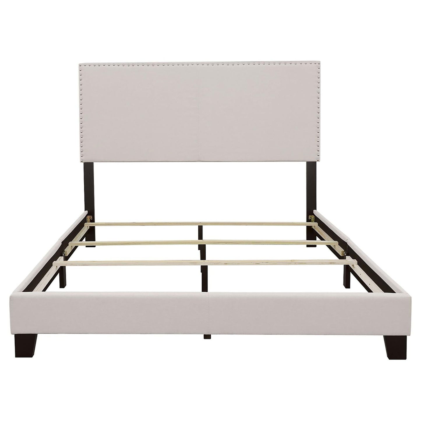 Ivory - Bed With Nailhead Trim