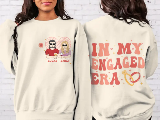 Personalized Couple Sweater - Engagement Gift For Bride/Her - In My Engaged Era