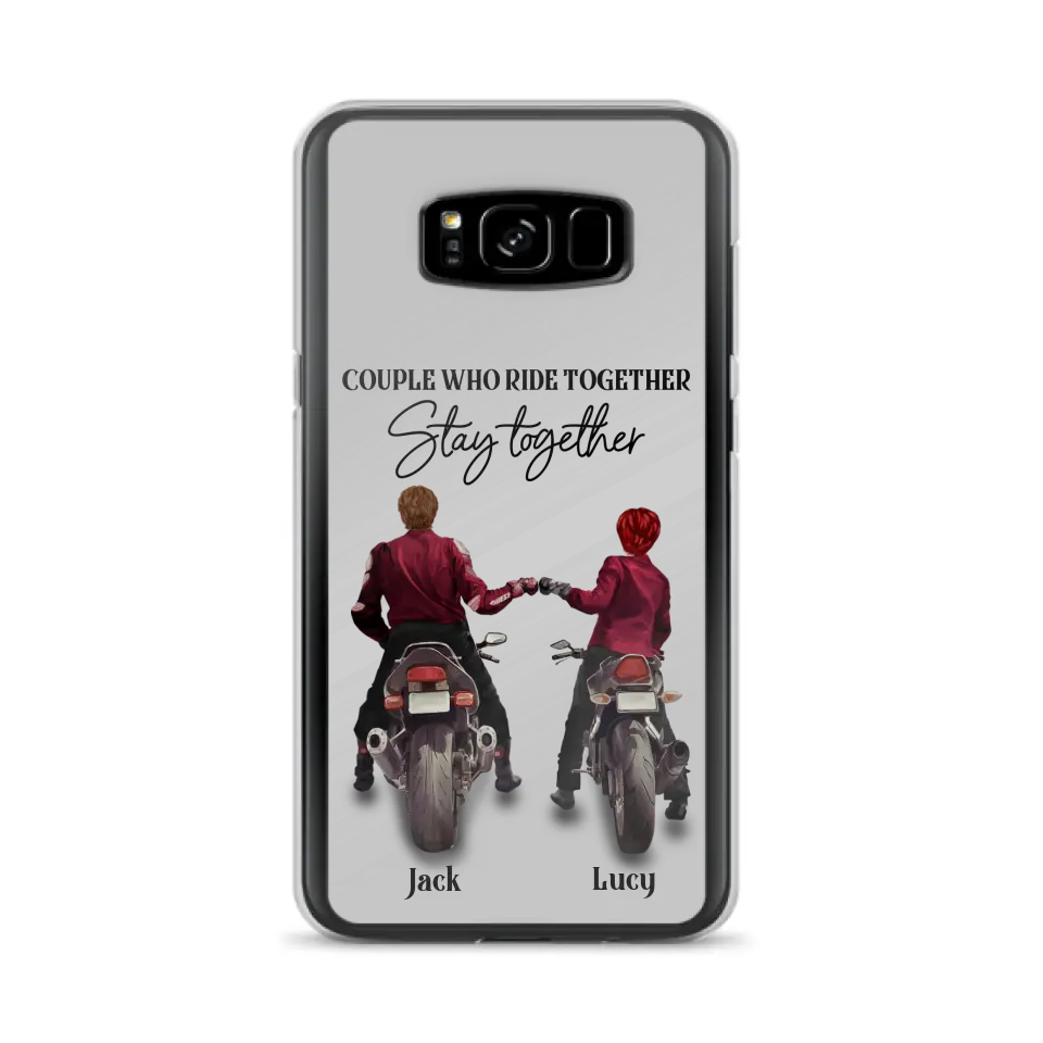 Personalized Riding Couple Phone Case - Gift Idea For Couple/Valentines Day/Her/Him - Couple Who Ride Together Stay Together - Case For Iphone/Samsung