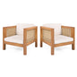 Outdoor Club Chair With Wicker Armrest