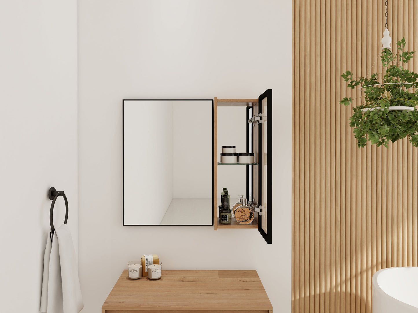 10'' Bathroom Wall Mirror Cabinet with Acrylic Door