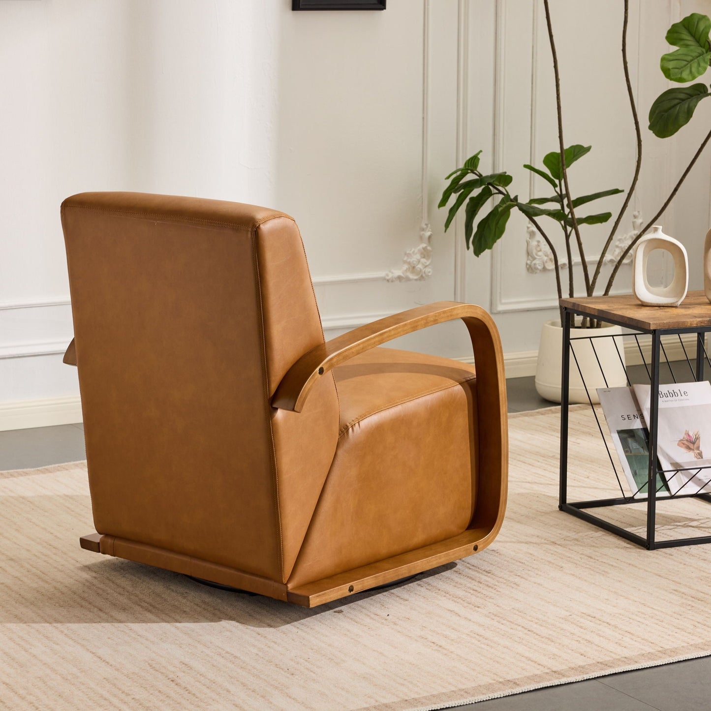 Swivel Accent Rotatable Ergonomic Single Chair For Living Room