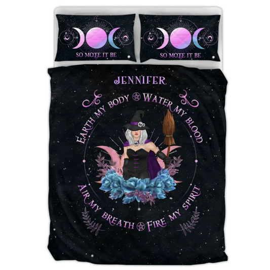 Personalized Witch Quilt Bed Sets - Gift Idea For Witch Lovers - Air My Breath Fire My Spirit