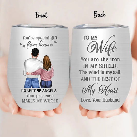 Personalized Couple Wine Tumbler - Gift Idea For Couple/Him/Her/Valentine's Day - You're Special Gift From Heaven