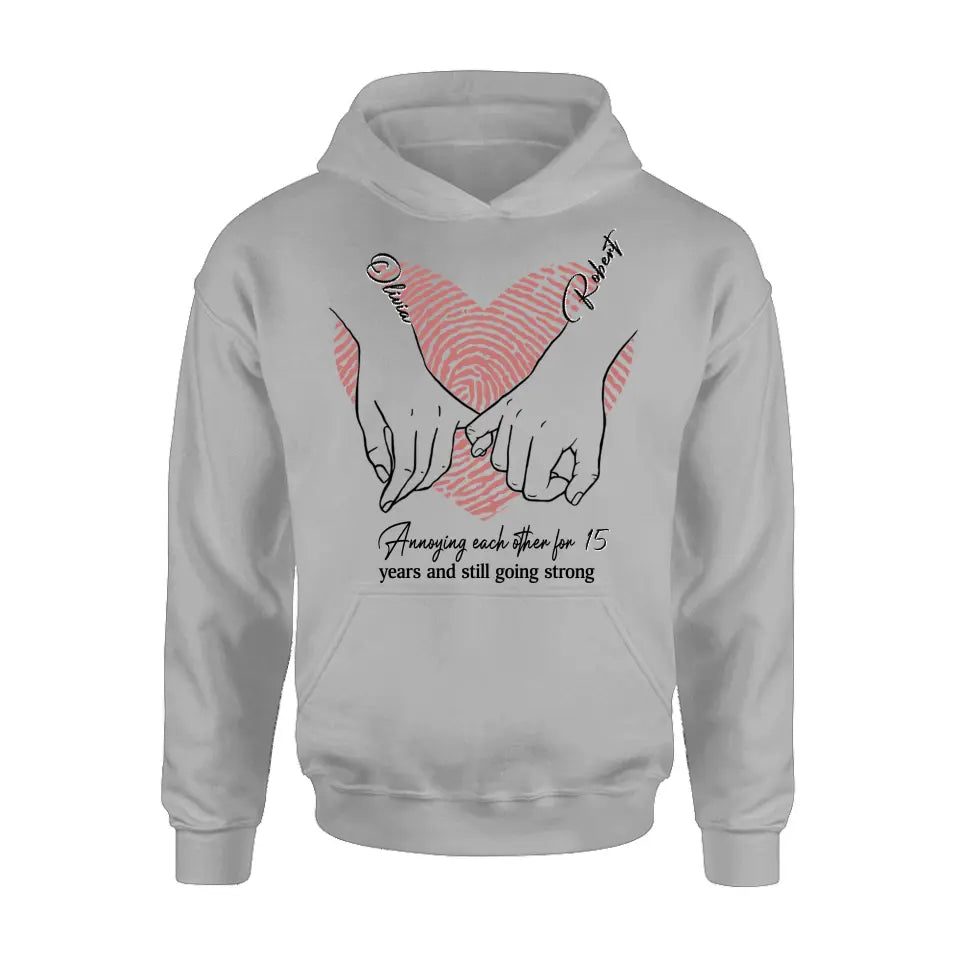 Personalized Couple Shirt/Hoodie - Gift Idea For Couple/Valentine's Day - Annoying Each Other For 15 Years And Still Going Strong