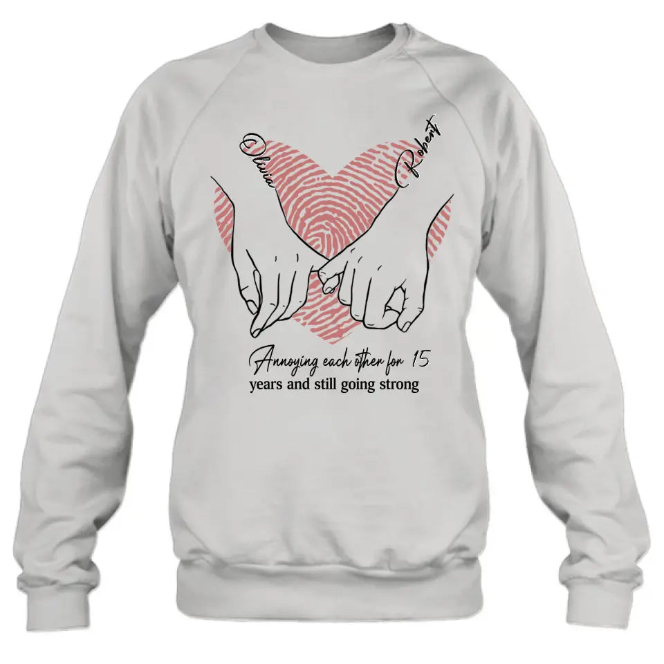Personalized Couple Shirt/Hoodie - Gift Idea For Couple/Valentine's Day - Annoying Each Other For 15 Years And Still Going Strong