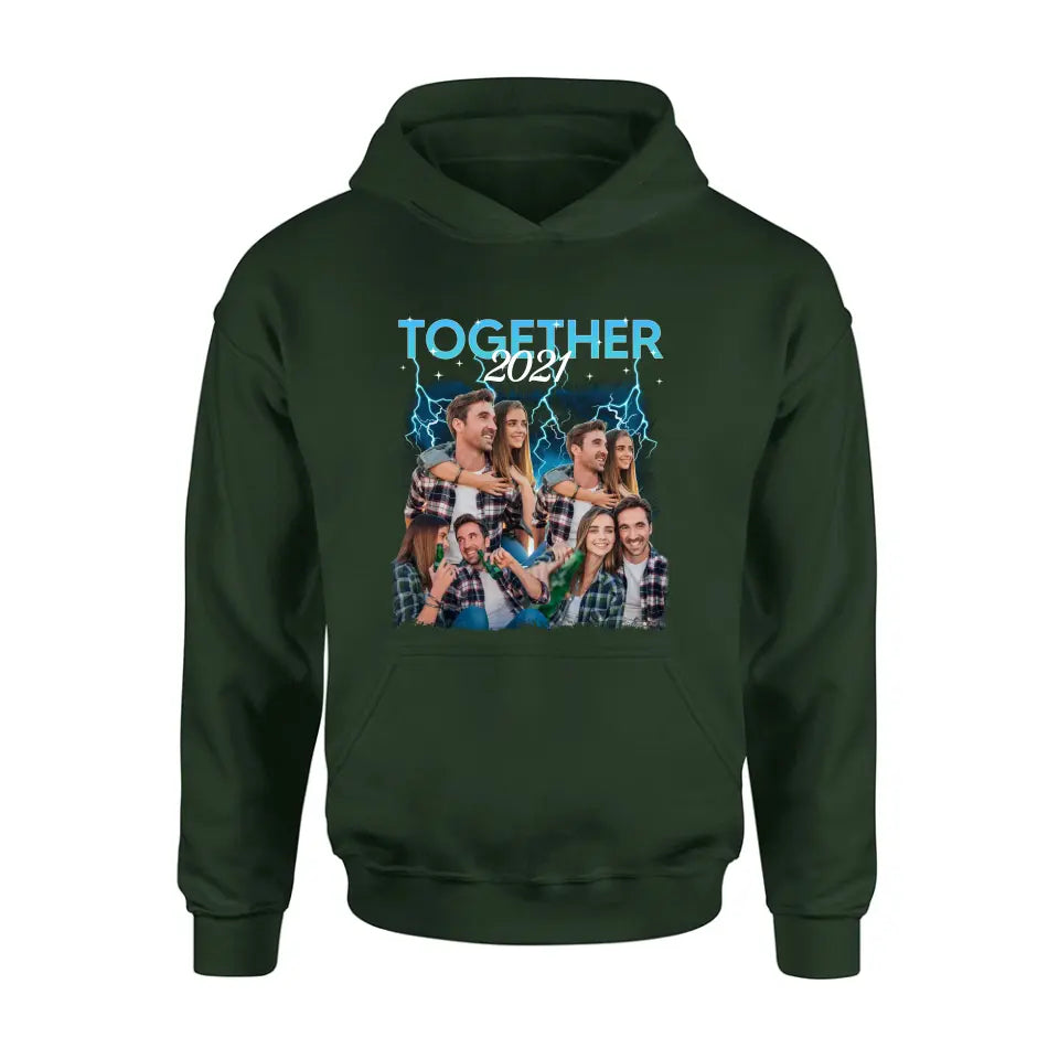 Personalized Couple Together T-Shirt/Long Sleeve/Sweatshirt/Hoodie - Upload Photos - Gift Idea For Couple