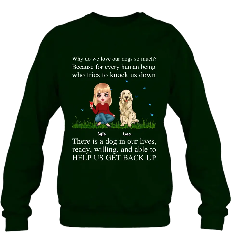 Personalized Dog Mom T-Shirt/Long Sleeve/Sweatshirt/Hoodie - Up to 4 Pets - Gift Idea For Dog/Cat Owner - Why Do We Love Our Dogs So Much