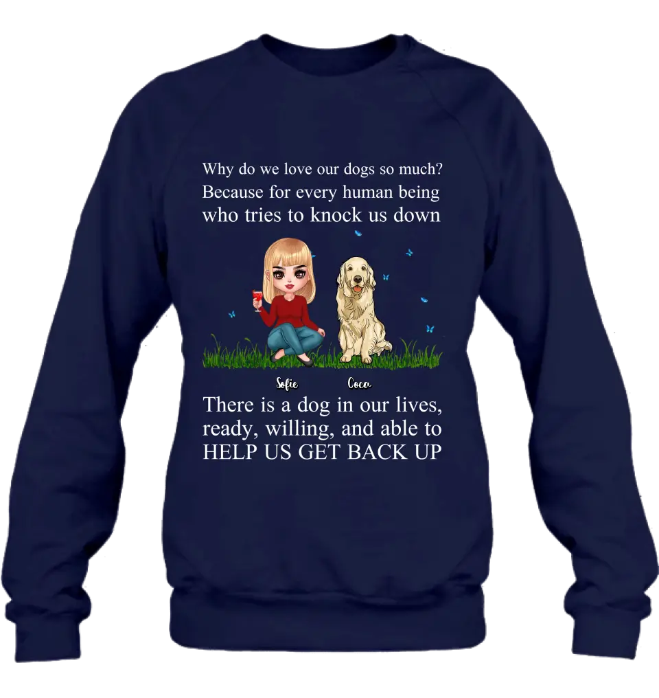 Personalized Dog Mom T-Shirt/Long Sleeve/Sweatshirt/Hoodie - Up to 4 Pets - Gift Idea For Dog/Cat Owner - Why Do We Love Our Dogs So Much