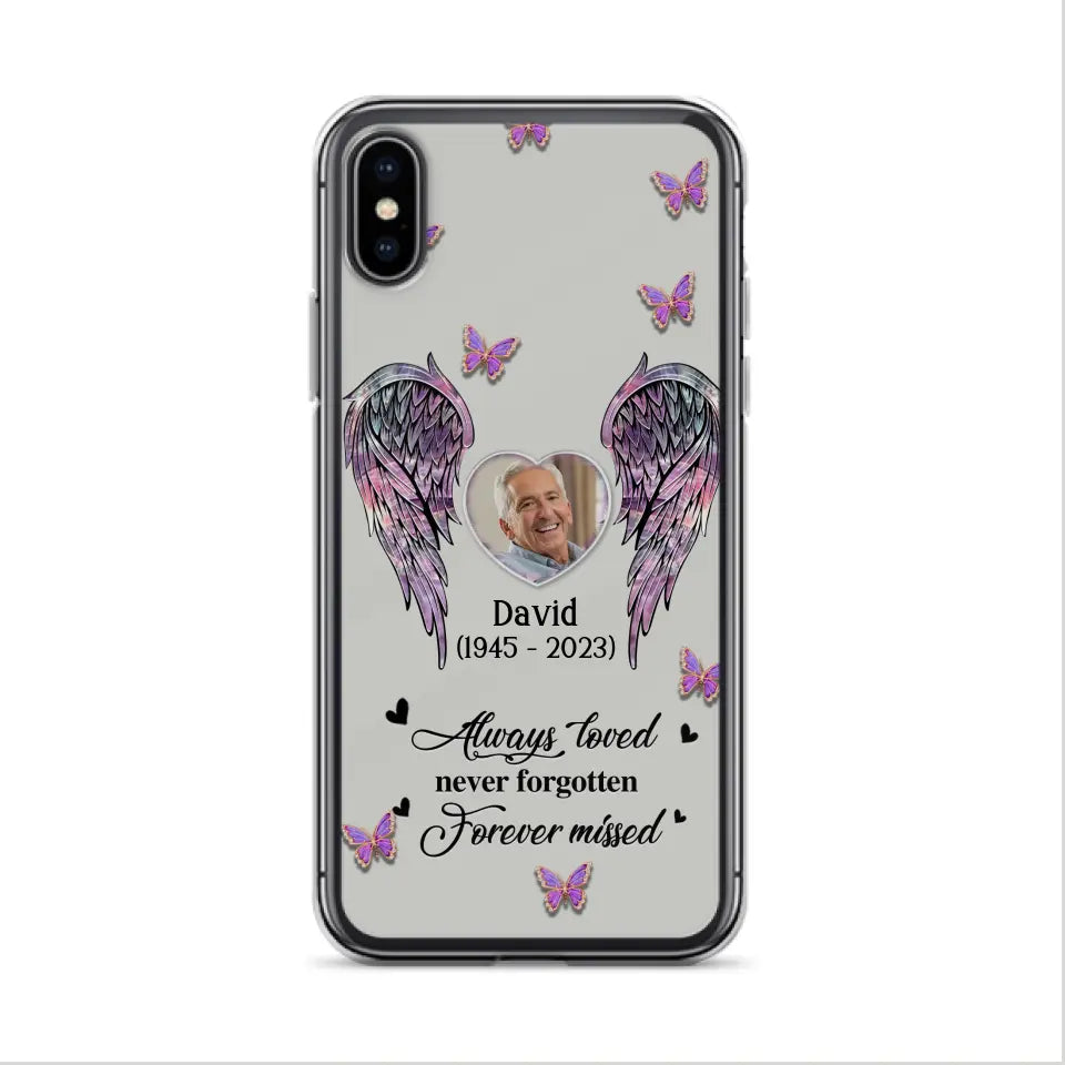 Personalized Memorial Phone Case - Memorial Gift Idea For Family Member - Upload Photo - Case For iPhone/Samsung - Always Loved Never Forgotten Forever Missed