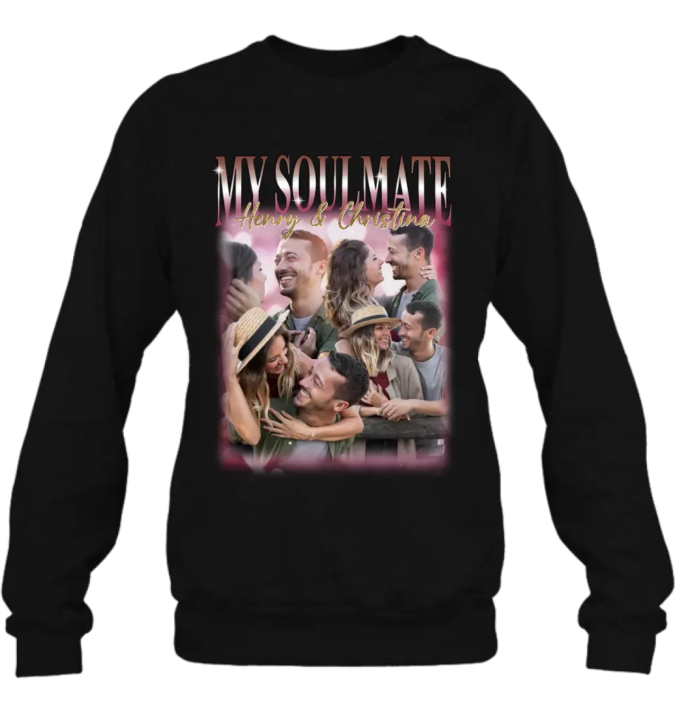 Personalized Couple T-Shirt/Long Sleeve/Sweatshirt/Hoodie - Upload Photos - Gift Idea For Couple - My Soulmate
