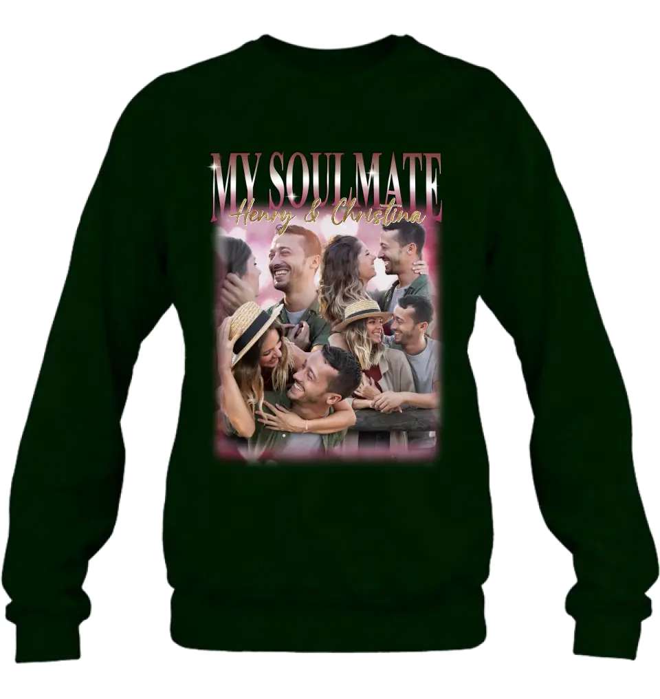 Personalized Couple T-Shirt/Long Sleeve/Sweatshirt/Hoodie - Upload Photos - Gift Idea For Couple - My Soulmate