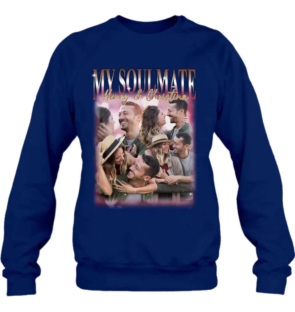 Personalized Couple T-Shirt/Long Sleeve/Sweatshirt/Hoodie - Upload Photos - Gift Idea For Couple - My Soulmate