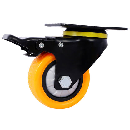 Heavy Duty Furniture Dolly Trolley Car, Aluminum Frame With 3" Tpu Professional Casters, Brake Option