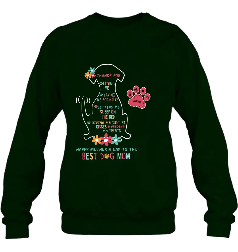 Personalized Best Dog Mom Shirt/Hoodie - Up to 7 Names - Gift Idea For Dog Lover/Mother's Day - Thanks For Loving Me