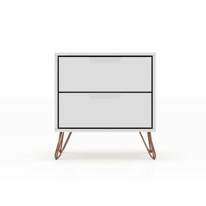 Rockefeller - Nightstand With 2 Drawers - White