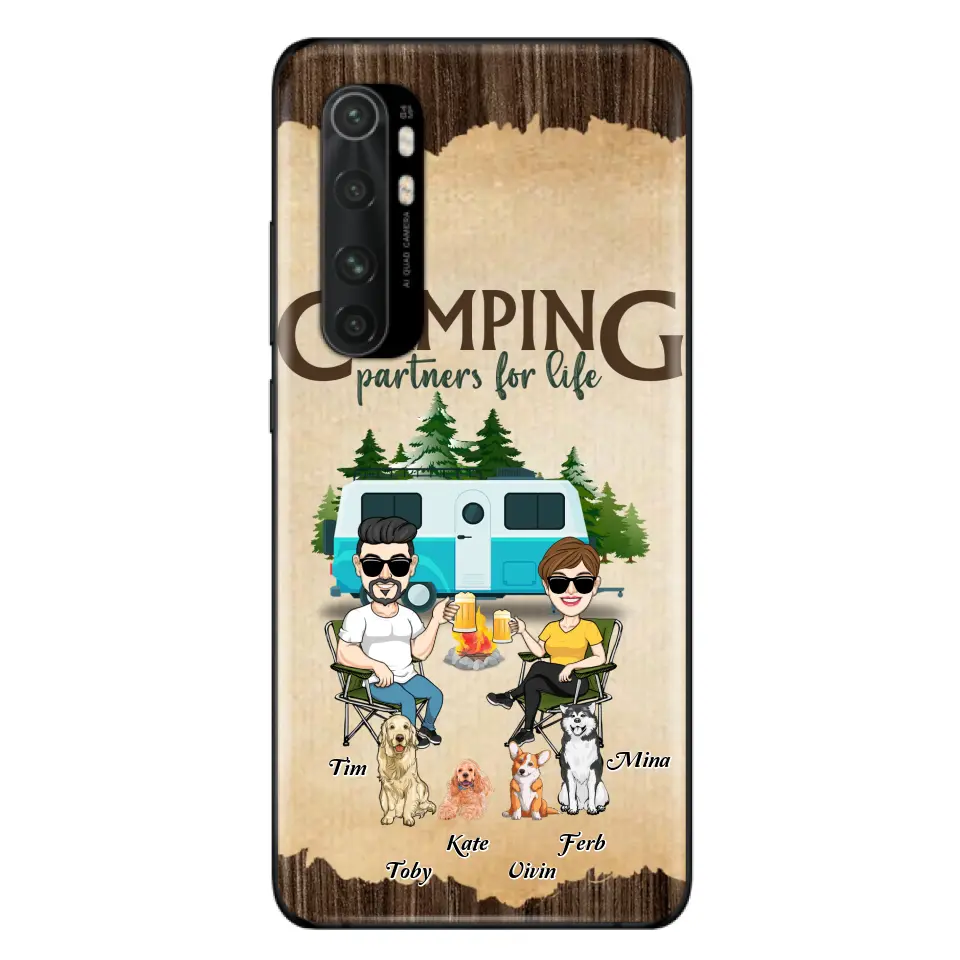 Custom Personalized Couple With Dogs Camping Oppo/ Xiaomi/ Huawei Case - Couple With Up to 4 Dogs - Gift For Couple/ Camping/ Dog Lover - Camping Partners For Life