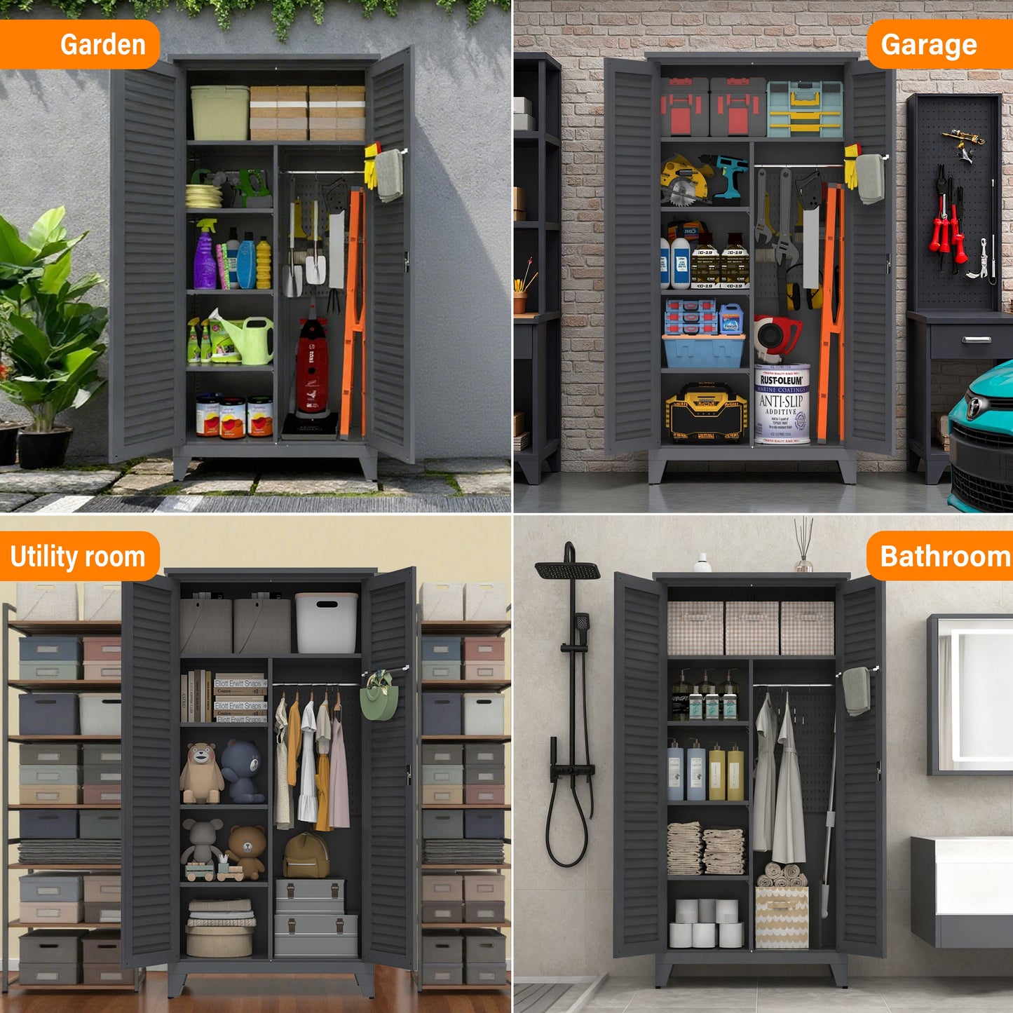 73'' Tall Metal Tool Storage Cabinet