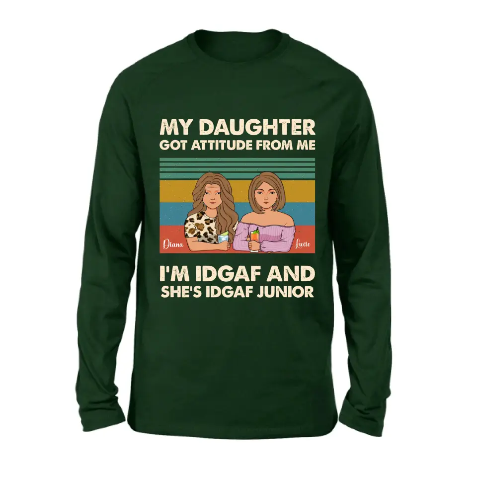 Personalized Mom T-shirt/Hoodie - Gift Idea For Mother's Day - I'm IDGAF And She's IDGAF Junior