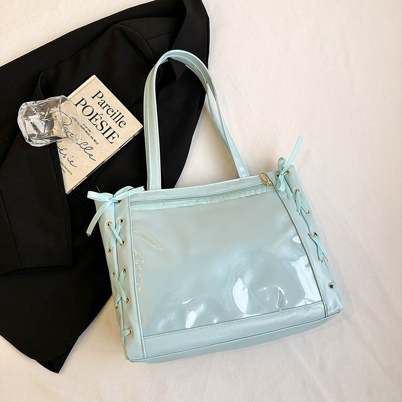 Large-Capacity Ribbon Bow Handheld Shoulder Bag