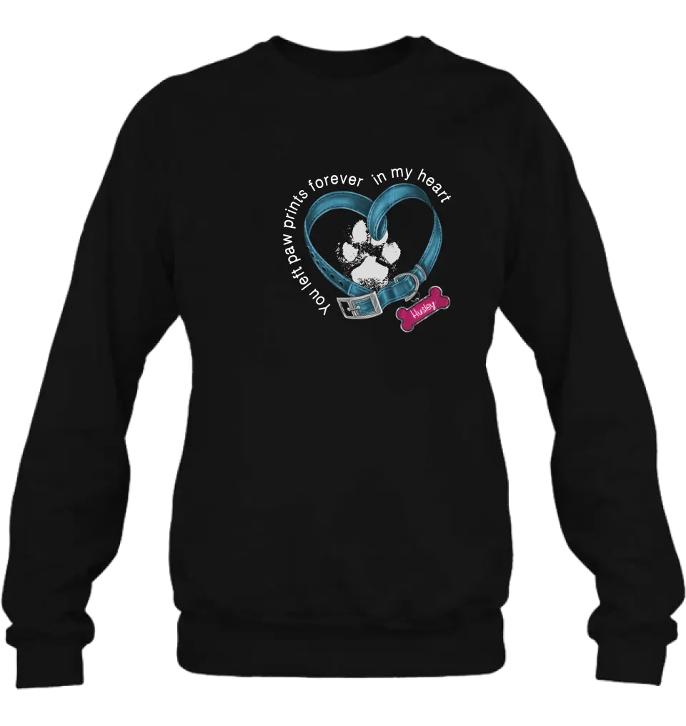 Personalized Dog T-shirt/Hoodie - Memorial Gift Idea For Dog Lover/Mother's Day/Father's Day - You Left Paw Prints Forever In My Heart
