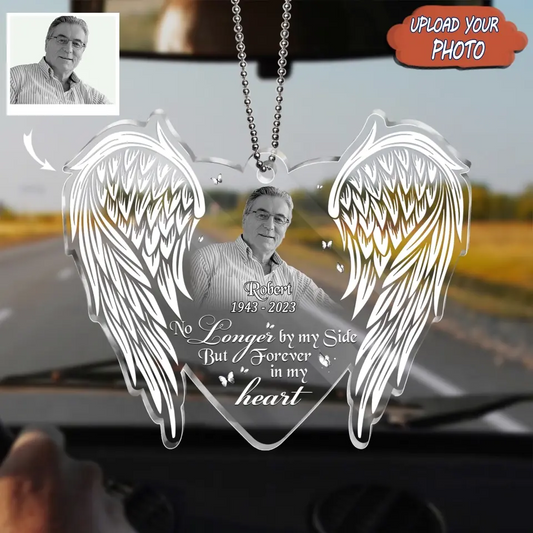 Personalized Memorial Photo Acrylic Ornament - Memorial Gift Idea for Family - God Has You In His Arms I Have You In My Heart